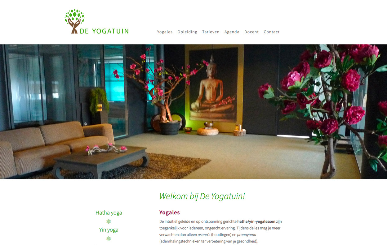 Web site design for De Yogatuin