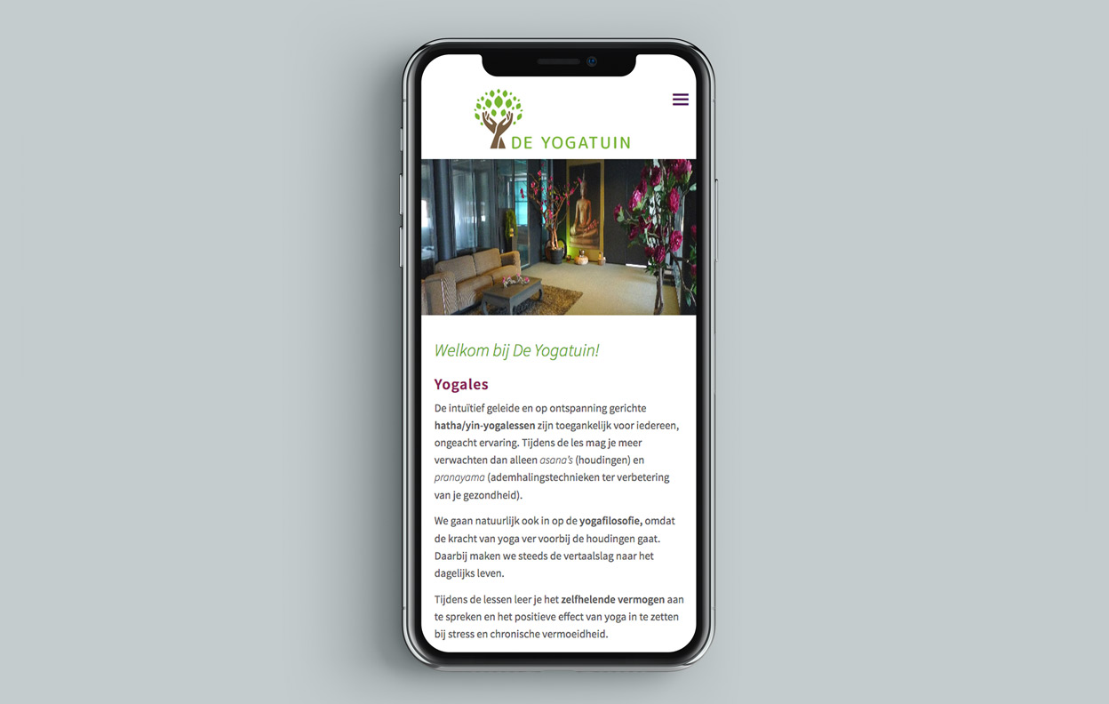 Mobile web site design for De Yogatuin