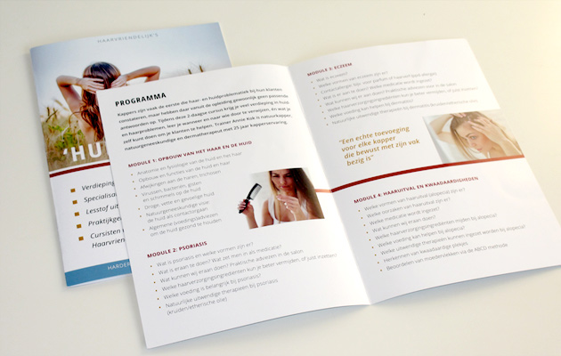 Diseño para los folletos de curso de Haarvriendelijk