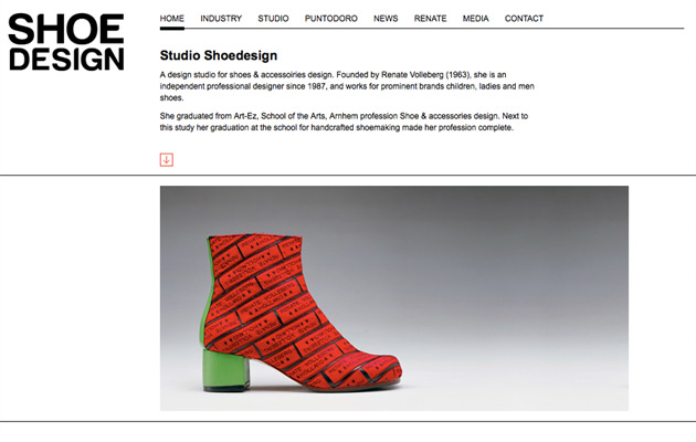 Homepage website Shoedesign.nl