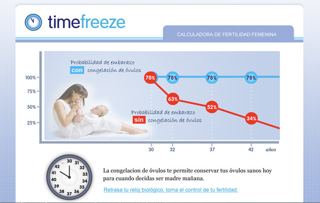 Página de aterrizaje Timefreeze.es