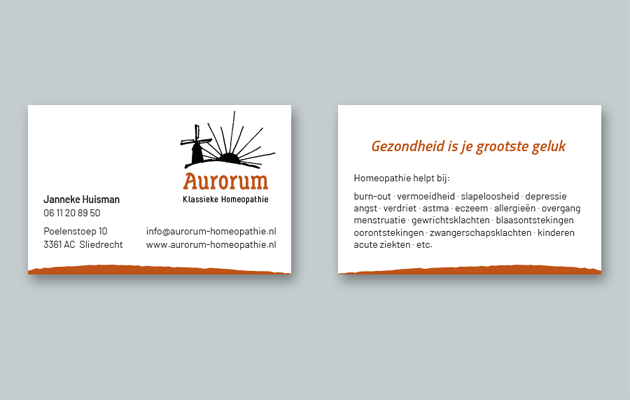 Visitekaartjes voor Aurorum Klassieke Homeopathie