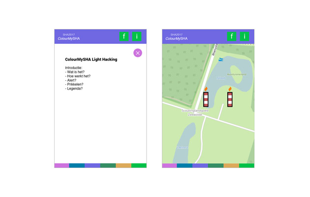 Graphic interface design for web application ColourMySha