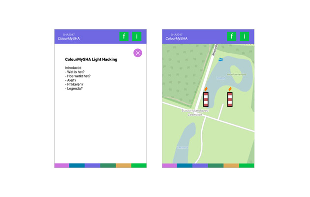 Grafische interfacedesign voor de webapp ColourMySha