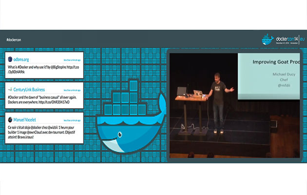 Graphic interface design big screen DockerCon