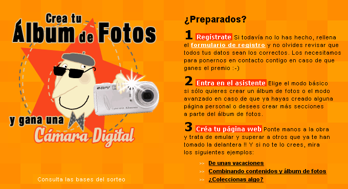 Publicidad concurso albúm de fotos en Club Telepolis