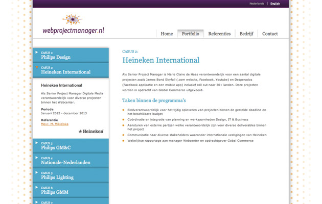 Innerpage portfolio Webprojectmanager.nl