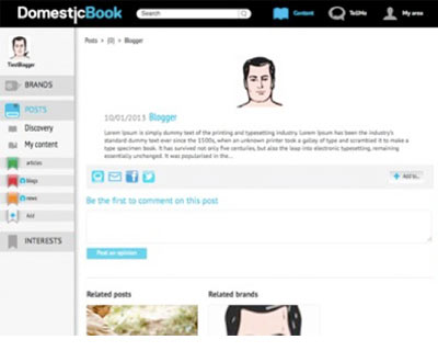 Usability and interface design for Domesticbook”