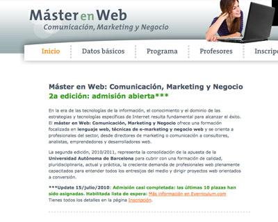 Web design ‘Master en web’