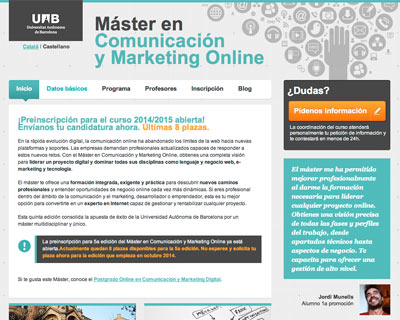 Web development Master in Communication and Online marketing