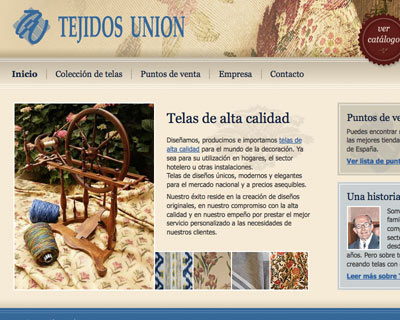 Web design Tejidos Unión